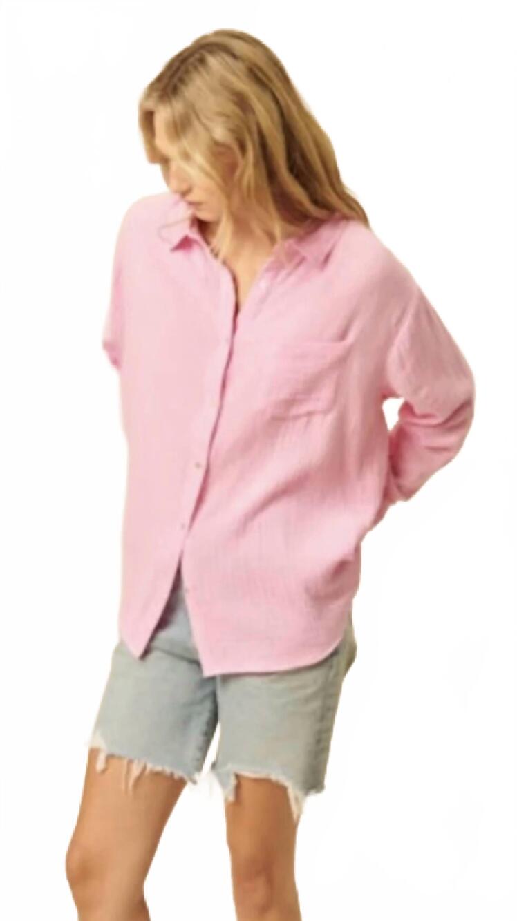 NEW JOHN + JENN wyatt button down in orchid